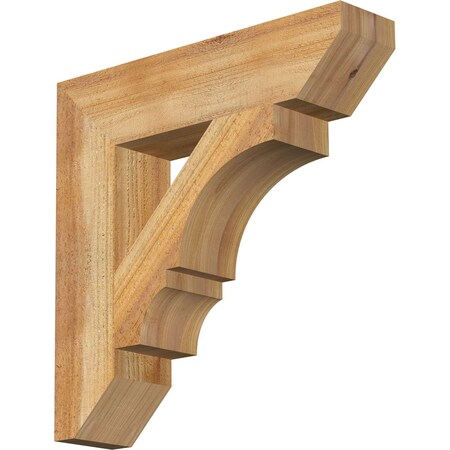 Balboa Slat Rough Sawn Bracket, Western Red Cedar, 4"W x 18"D x 18"H